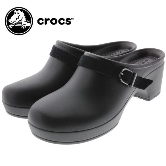crocs black solid clogs